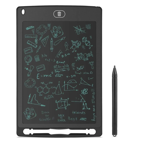 8.5-Inch LCD Tablet with Hardcover Writing Pad in Monochrome Display