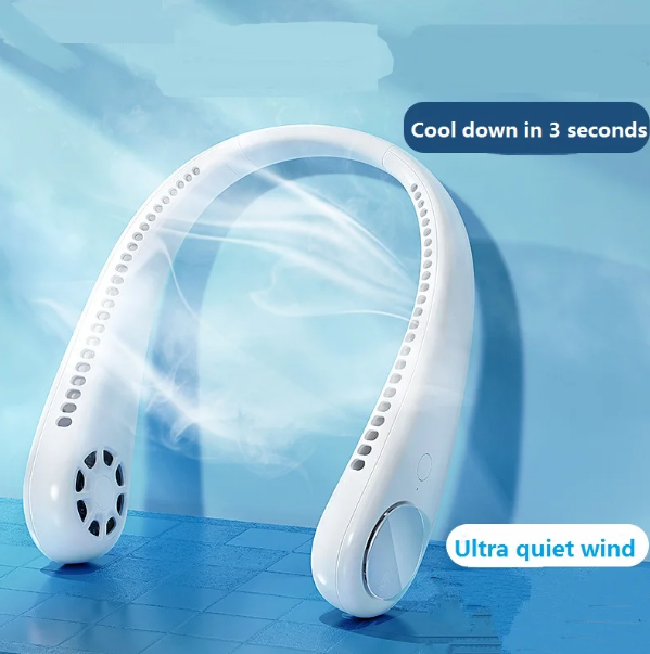 Compact Bladeless Rechargeable Neck Hanging Air Cooler - Portable Cooling Solution
