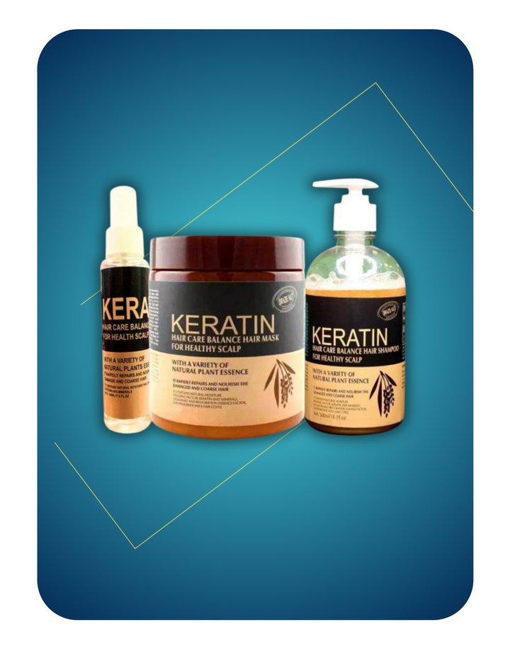 Includes Keratin Hair Mask, Keratin Shampoo, and Keratin Hair Serum - Pack of 3 Items