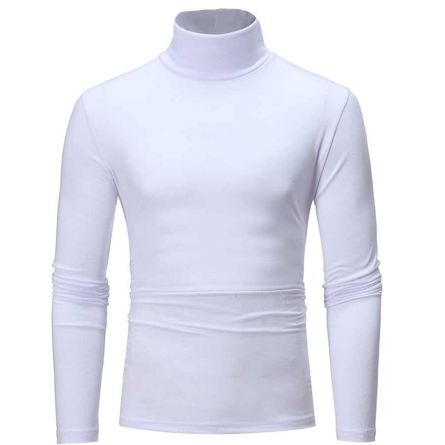 Winter comfort meets style in this men's long-sleeve high-neck pullover, designed to keep you warm and fashion-forward during the colder months