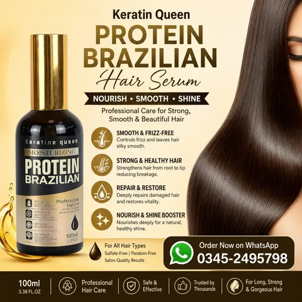 Keratin Queen Protein Brazilian Hair Serum in Pakistan