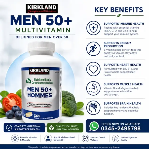 Kirkland Signature Men 50+ Hommes Tablets in Pakistan