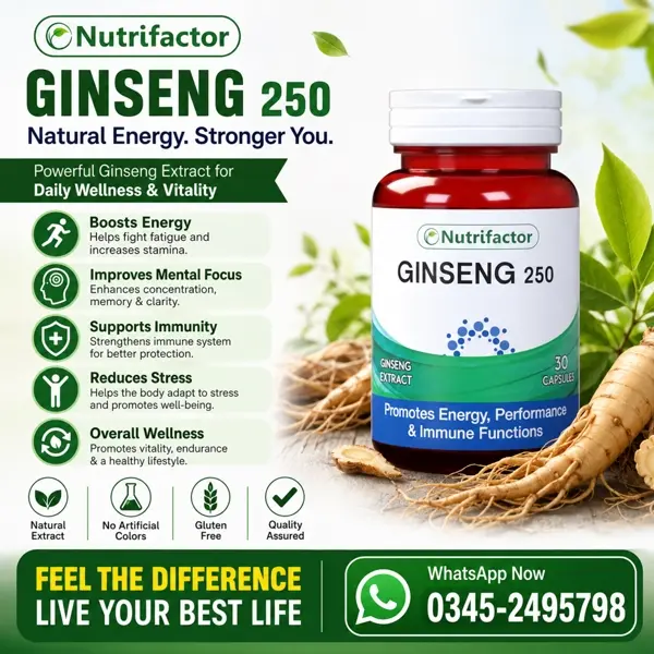 Nutrifactor Ginseng 250 Capsules in Pakistan
