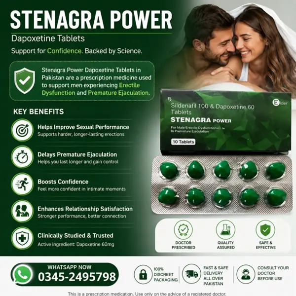 Stenagra Power Dapoxetine Tablets in Pakistan