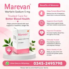 Marevan Warfarin Sodium 5mg Tablets in Pakistan