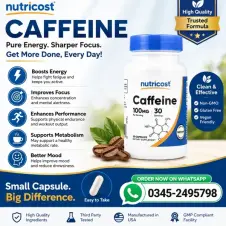 Nutricost Caffeine 100mg 30 Capsules in Pakistan