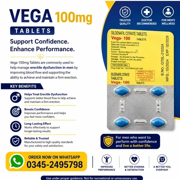 Vega 100mg Tablets in Pakistan